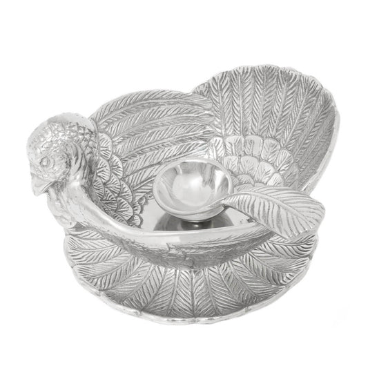 Arthur Court Designs Game Birds Aluminum Condiment Server
